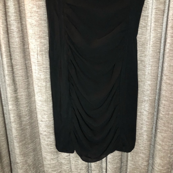 Express Black Rouched Cowl Neck Mini Dress - Picture 7 of 7